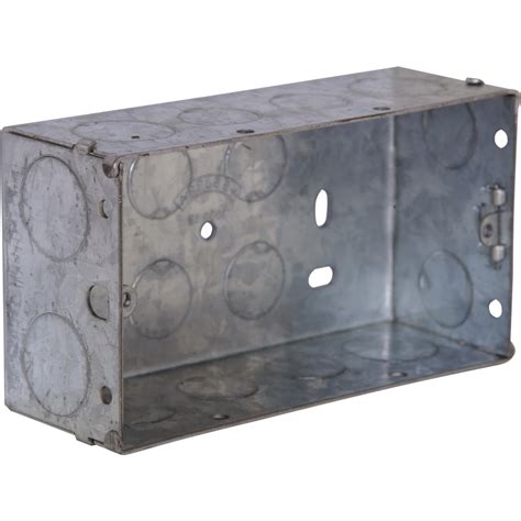 2 gang metal back box|2 gang back box dimensions.